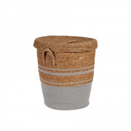 Cesto Vime com Tampa Redondo 4000ml 36X43cm