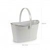 Cesto Metal Fio Prata Oval 4000ml 35.7X21.5X35cm