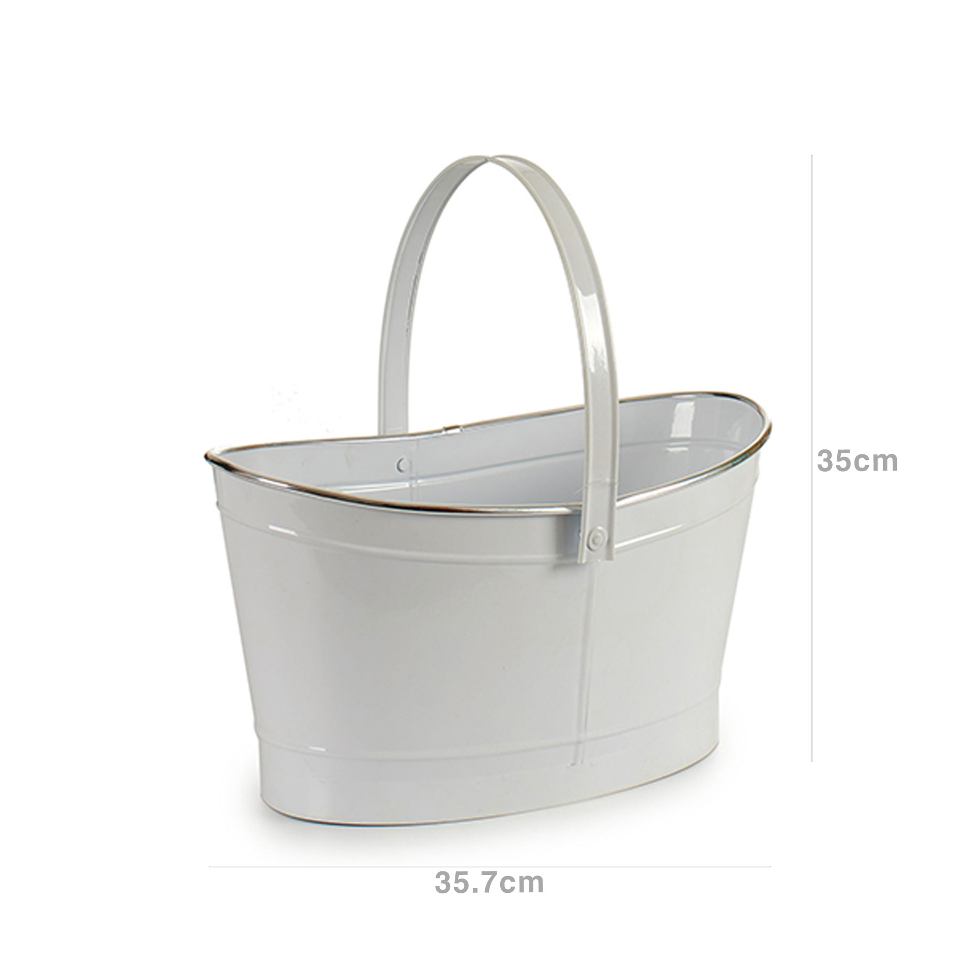 Cesto Metal Fio Prata Oval 4000ml 35.7X21.5X35cm