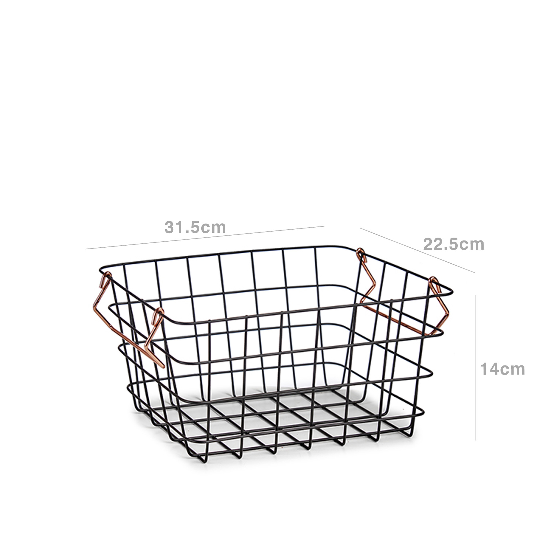 Cesto Metal com Asas Retangular 31.5X22.5X14cm