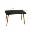 Mesa Efeito Mrmore Preto 75X70X120cm