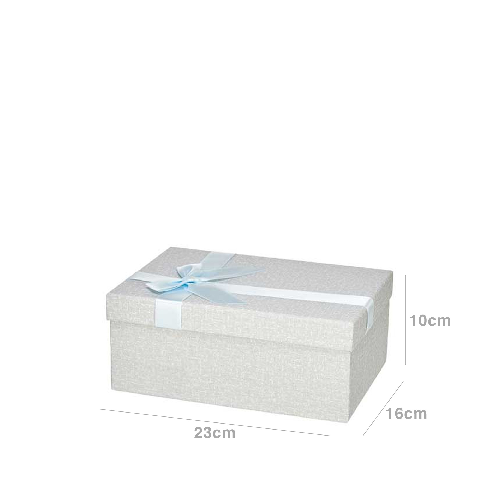 Caixa Cartão Presente Laço Cinza 23X16X10cm
