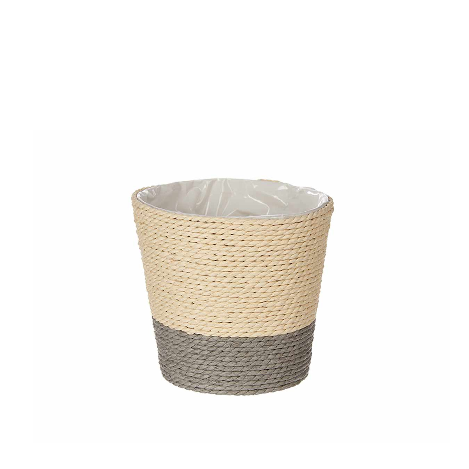 Vaso Corda Natural Cinza 12.5cm