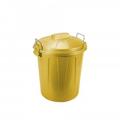 Balde Lixo com Asa Plstico 100l 75X54X50cm Amarelo