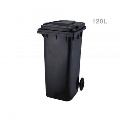 Contentor Lixo com Rodas Cinzento 120L 46X56X96cm