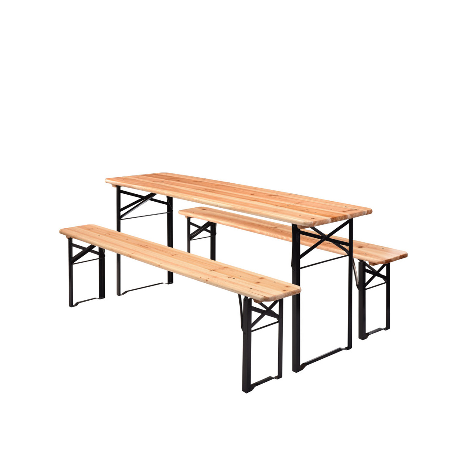 Mesa Dobrável + 2 Bancos 50X76X180cm