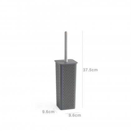 Escovilho Wc Bohol Quadrado Cinza 9.6X9.6X37.5cm