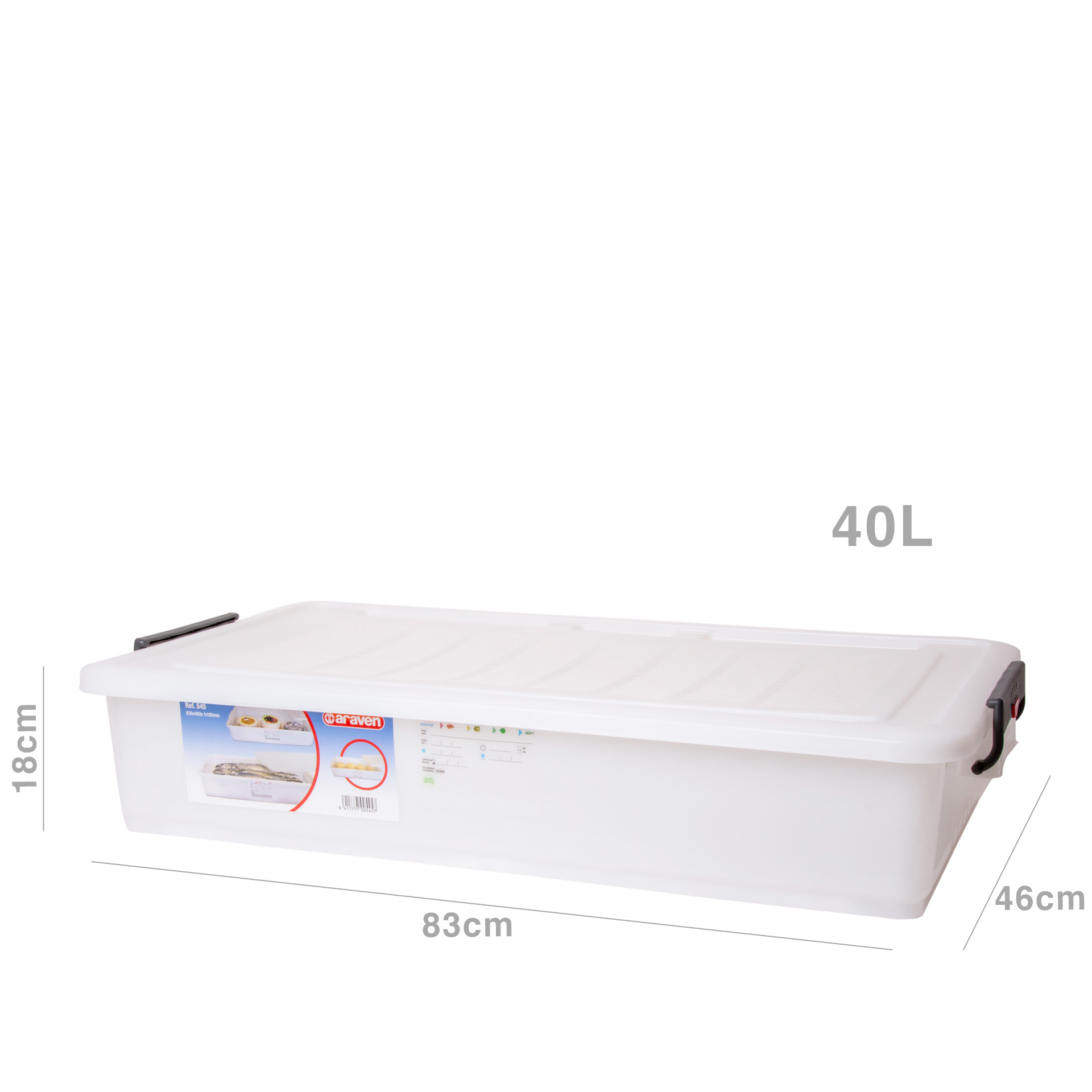 Cuvete Transporte com Tampa 40L 83X46X18cm