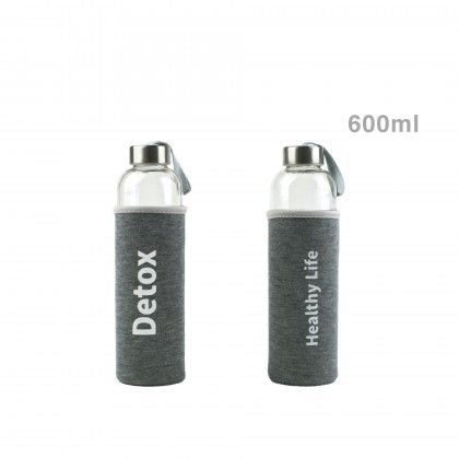 Garrafa Desporto Vidro Forro Decorativo 600ml Garrafa Desporto Vidro Forro Decorativo 600ml