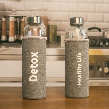 Garrafa Desporto Vidro Forro Decorativo 600ml Garrafa Desporto Vidro Forro Decorativo 600ml