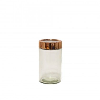 Frasco Hermtico com Tampa Dourada 1000ml 10X10X18cm