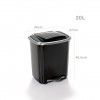 Balde Lixo Plstico New com Pedal Preto 20L 34X27X40.5cm