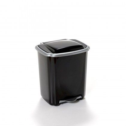 Balde Lixo Plstico New com Pedal Preto 20L 34X27X40.5cm