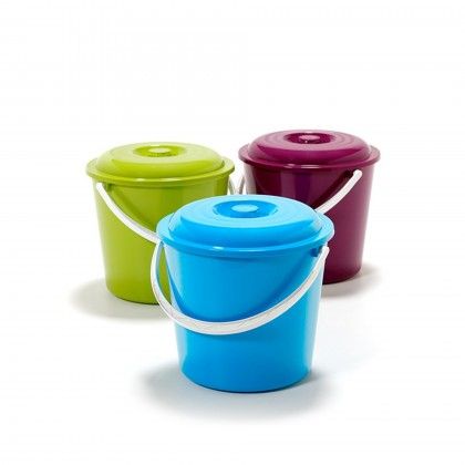 Balde Plstico com Tampa 10L 27X26.5cm