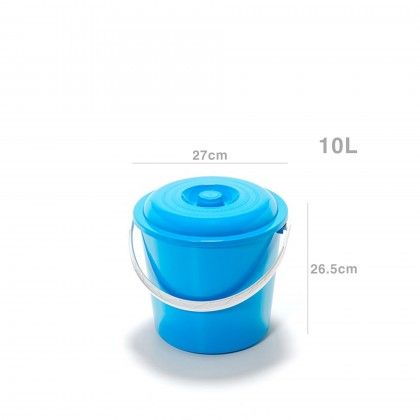 Balde Plstico com Tampa 10L 27X26.5cm