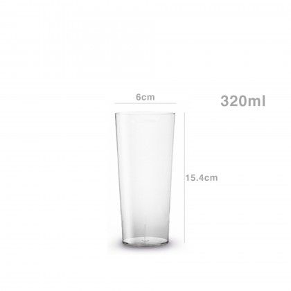 Copo Tubo Polipropileno Summer Transparente 320ml 6X15.4cm