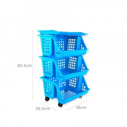 CARRINHO MULTIFUNÇÕES COM 3 CESTOS 38X29.5X65.5CM CARRINHO MULTIFUNÇÕES COM 3 CESTOS 38X29.5X65.5CM