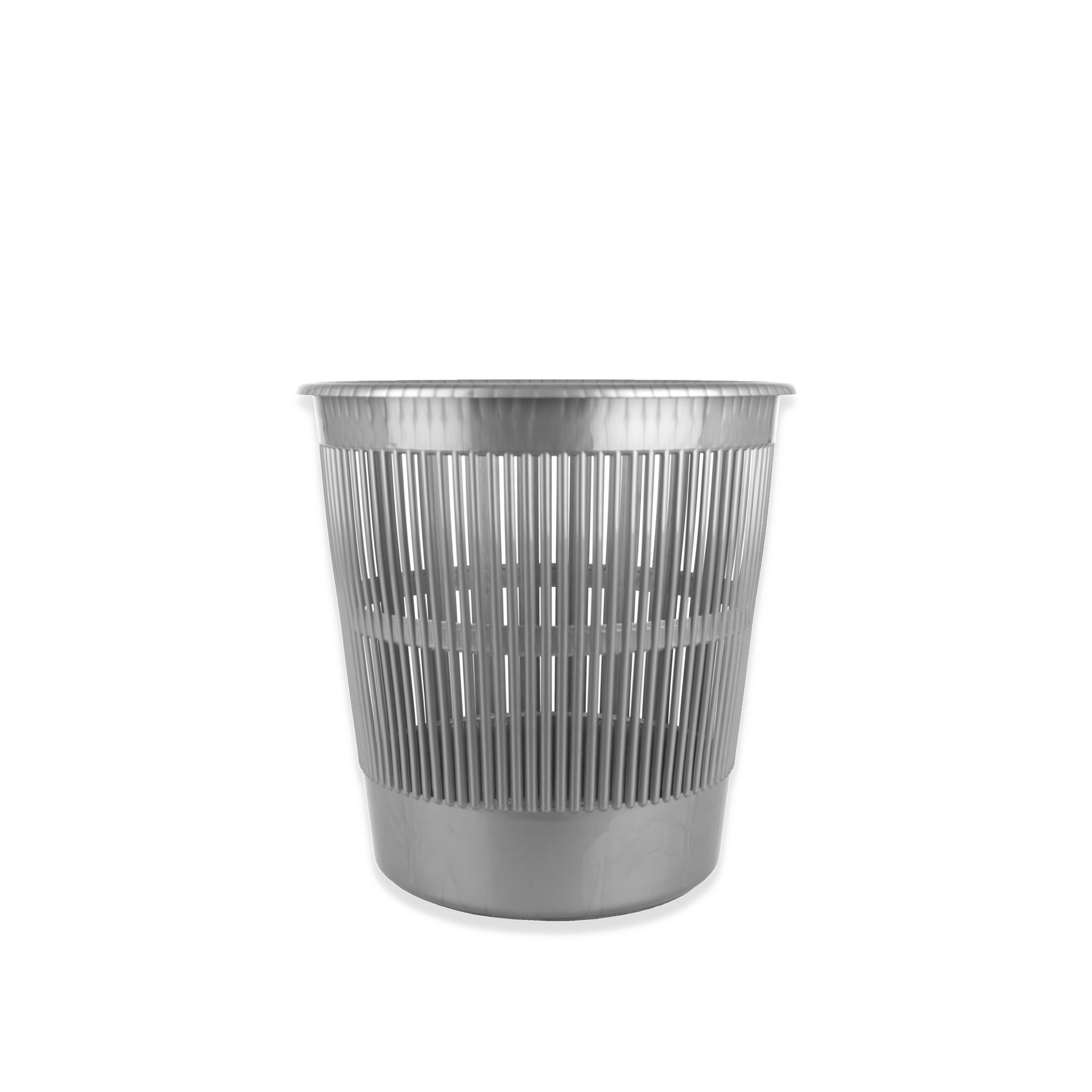 Cesto Papéis Plástico New Redondo Cinza 18L 27X27cm