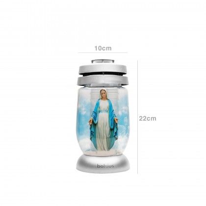 Candeeiro Vidro Bolsius Virgem Maria 22X10cm