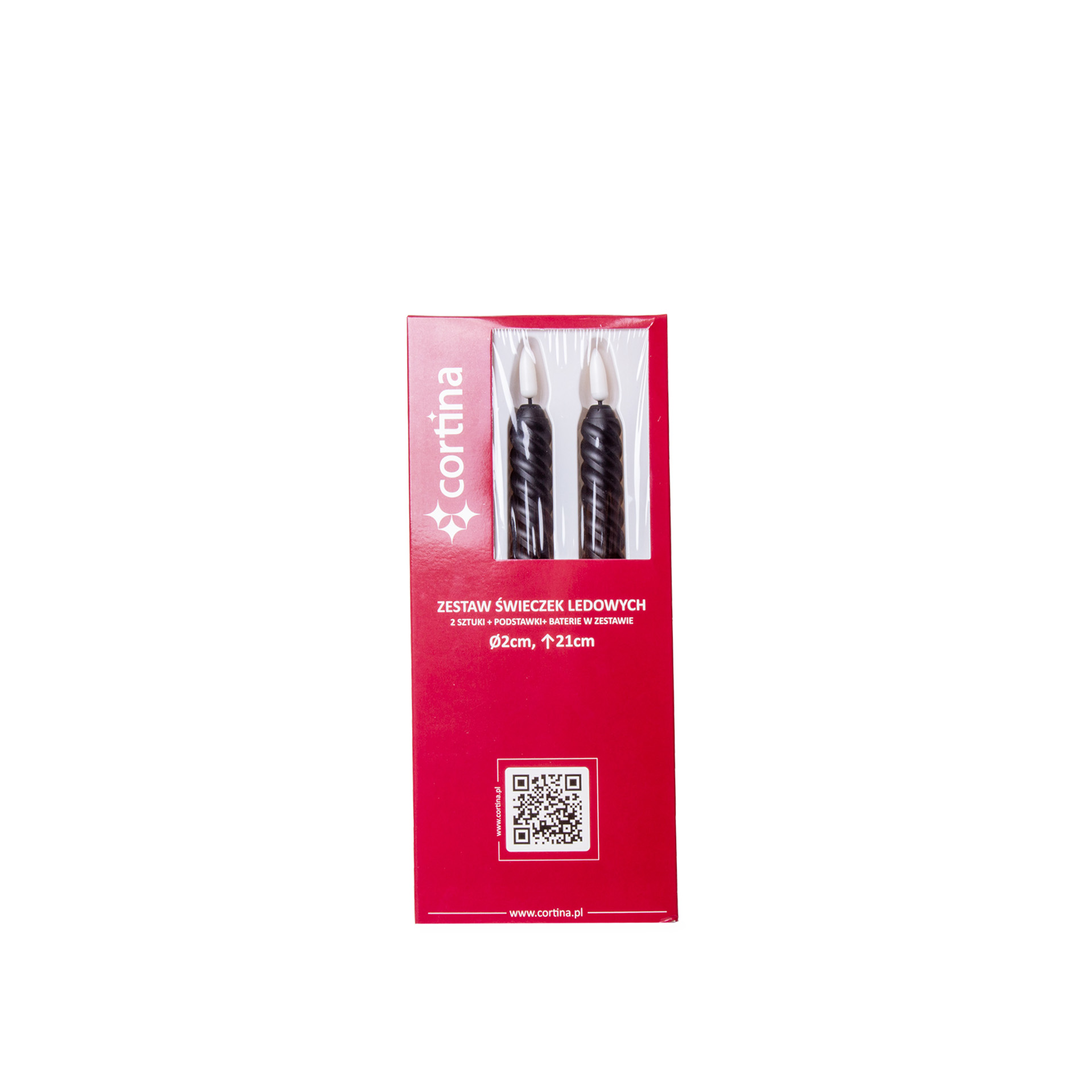 Vela Torcida Led Preta 2X21cm Pack 2