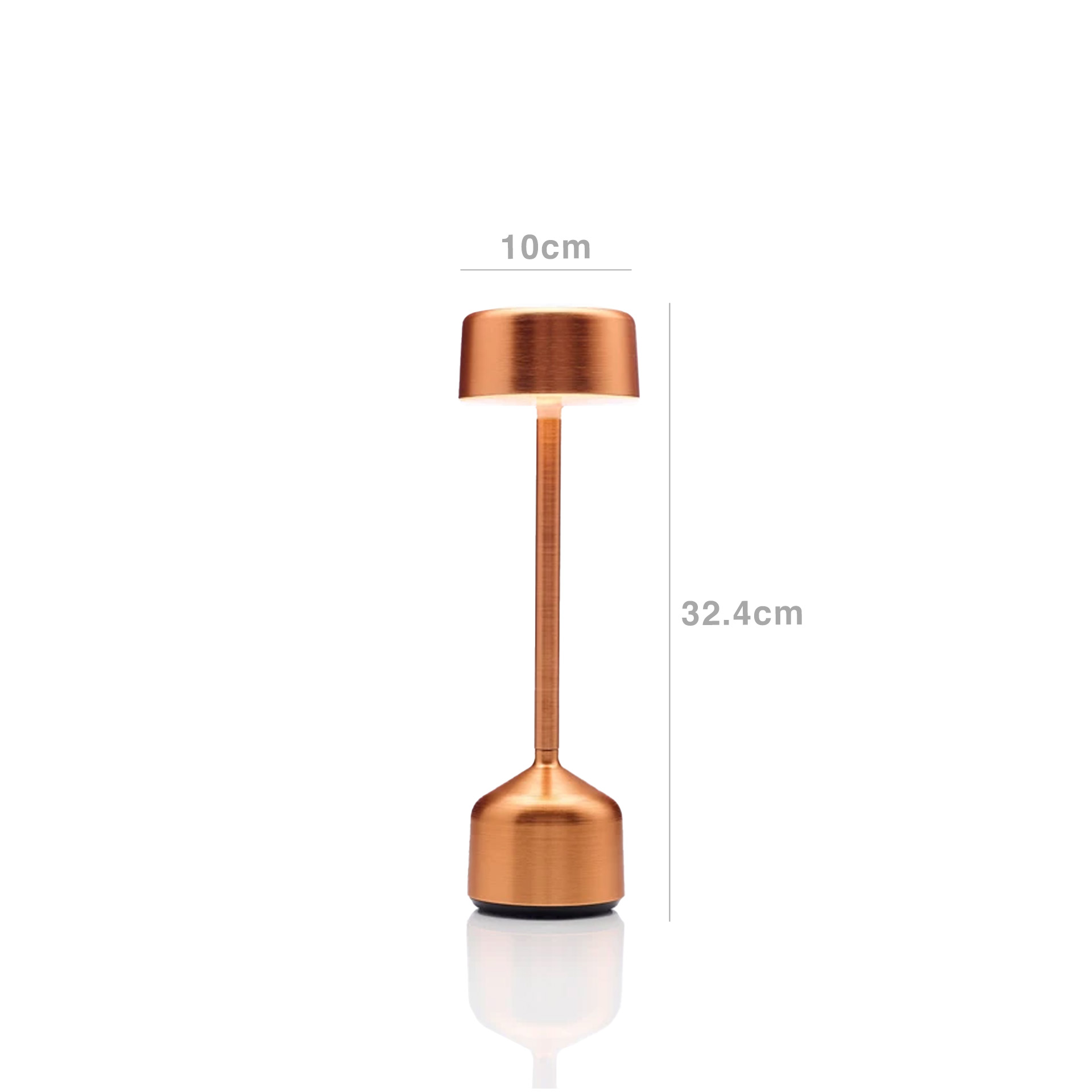 Candeeiro Mesa Demoiselle Cylinder Cobre 10X32.4cm