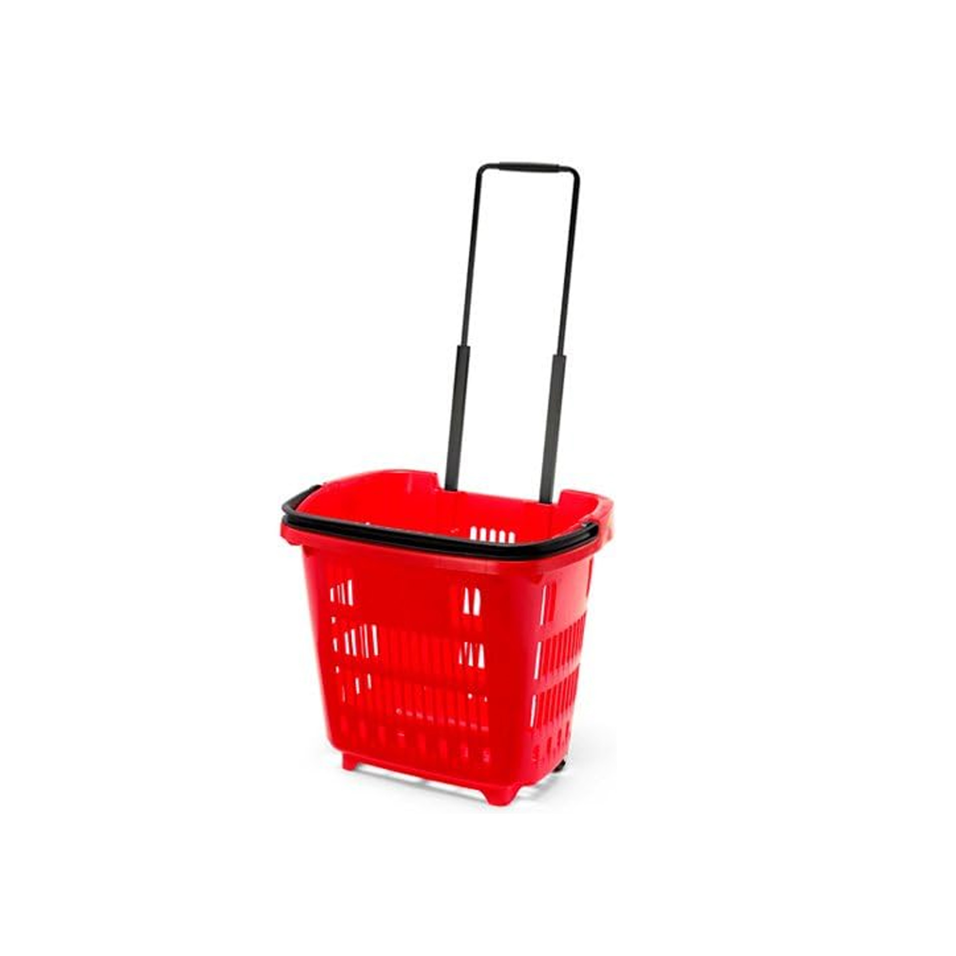 Cesto Compras com Rodas Asa Telescópica Vermelho 34L 46.5X35.3X40.4cm