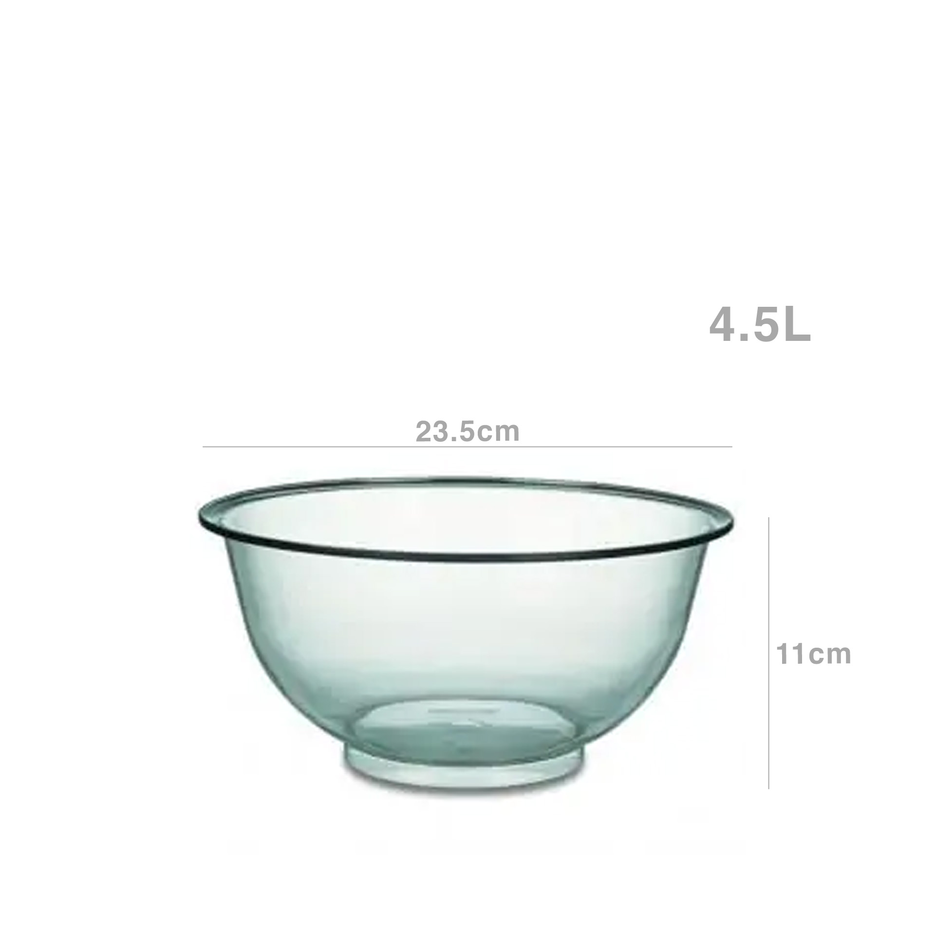 Tigela Policarbonato Transparente 4500ml 28X14cm