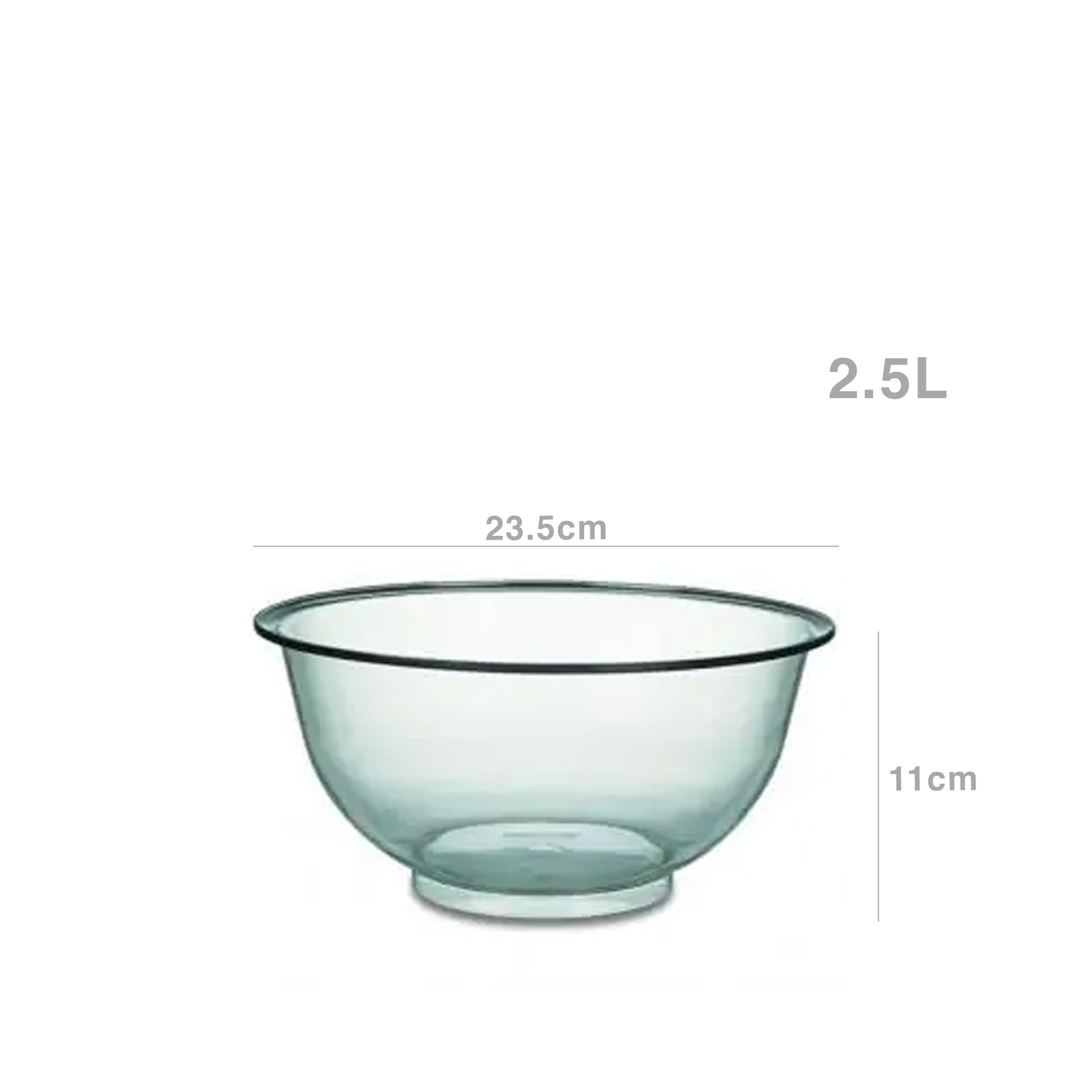 Tigela Policarbonato Transparente 2500ml 23.5X11cm