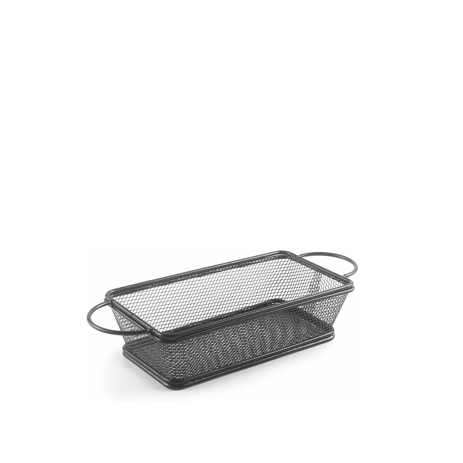 Cesto Servir com Asas Retangular Preto 21X11X6cm