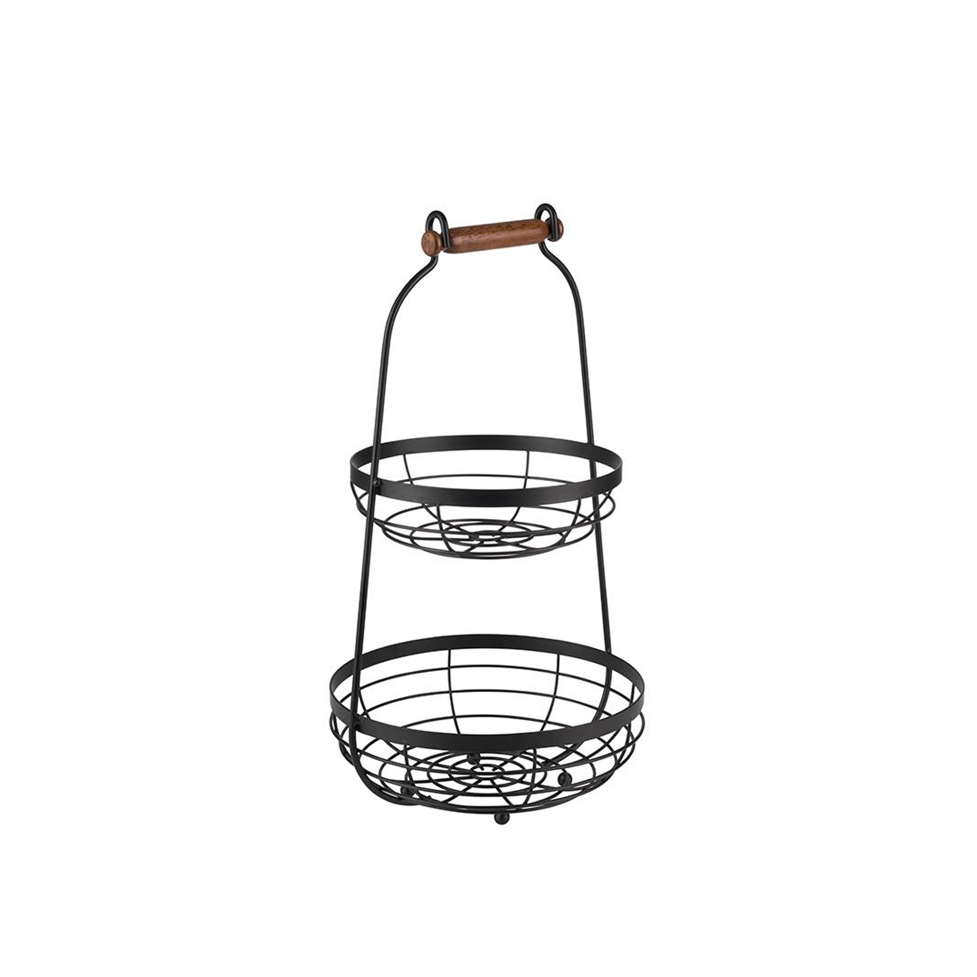 Fruteira Metal 2 Andares Preto 26X48cm