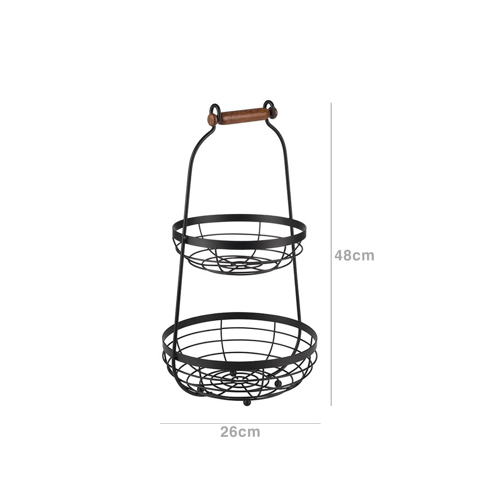 Fruteira Metal 2 Andares Preto 26X48cm