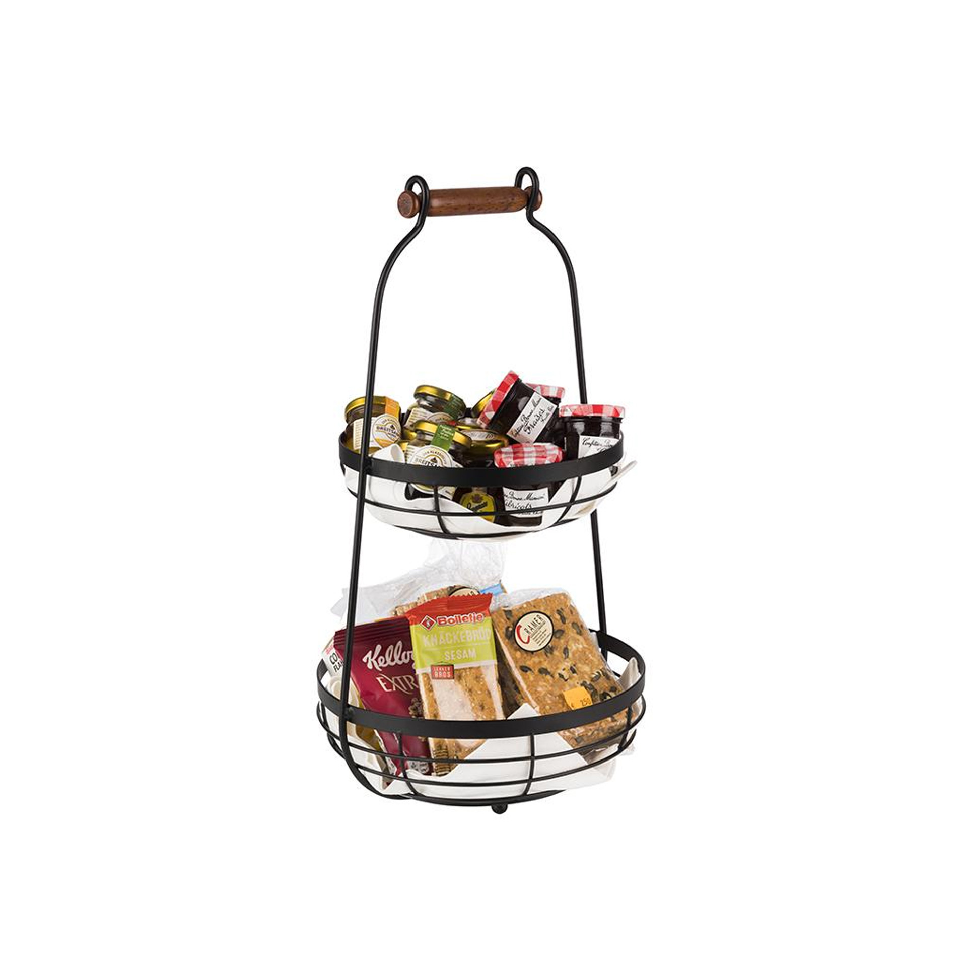 Fruteira Metal 2 Andares Preto 26X48cm