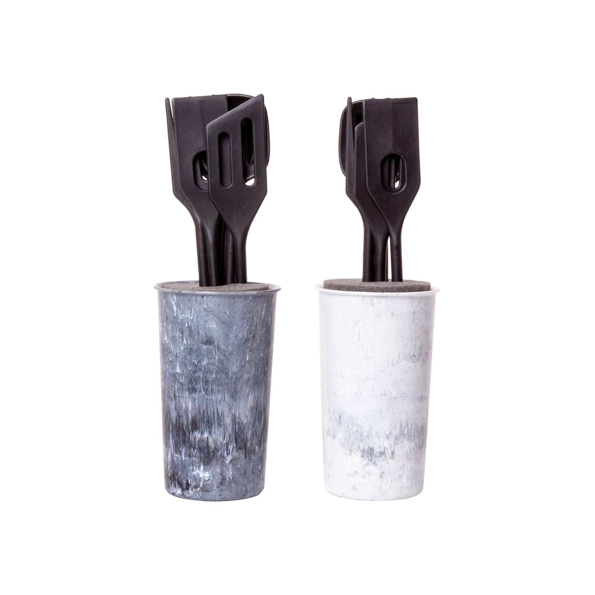 Suporte Utensílios Cozinha Polipropileno Stone Redondo 10.8X18cm