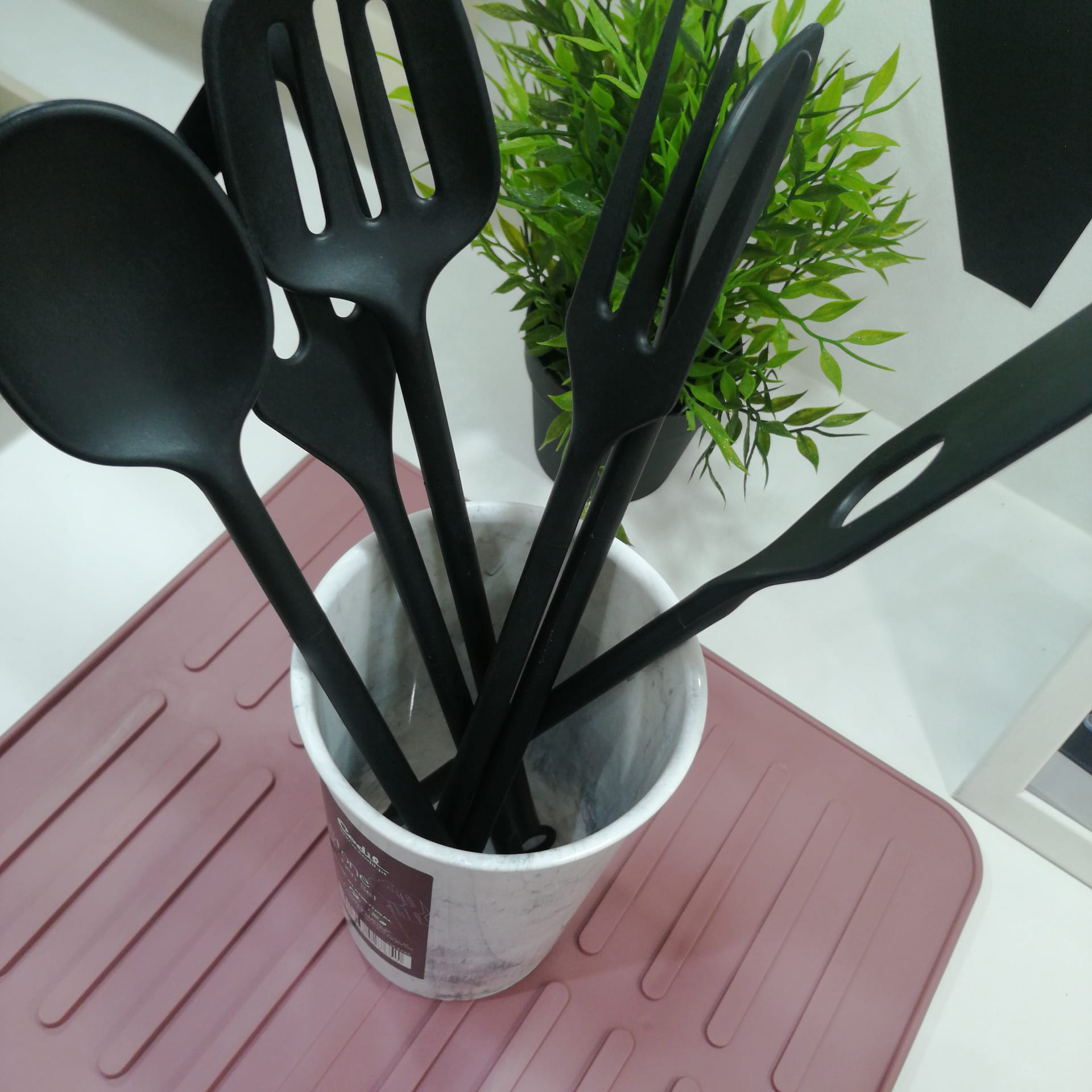 Suporte Utensílios Cozinha Polipropileno Stone Redondo 10.8X18cm