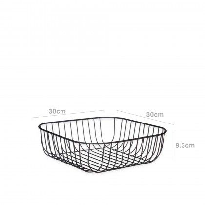 Fruteira Metal Quadrada Preta 30X30X9.3cm