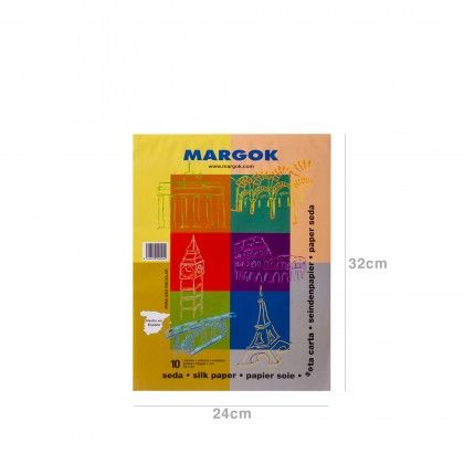 Bloco 10 Folhas Seda Cores Sortidas A4