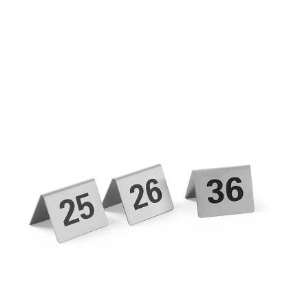 Placa Nmero de Mesa Inox Prateado 25-36 50X35X40cm