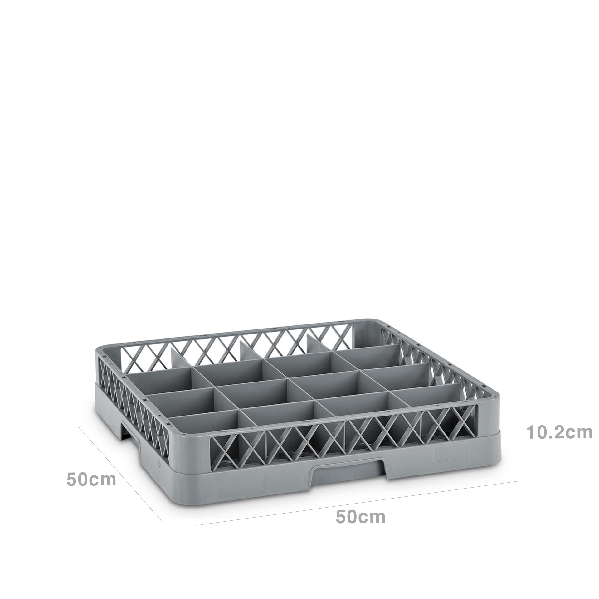 Tabuleiro Rack 16 Compartimentos Cinzento 50X50X10.2cm