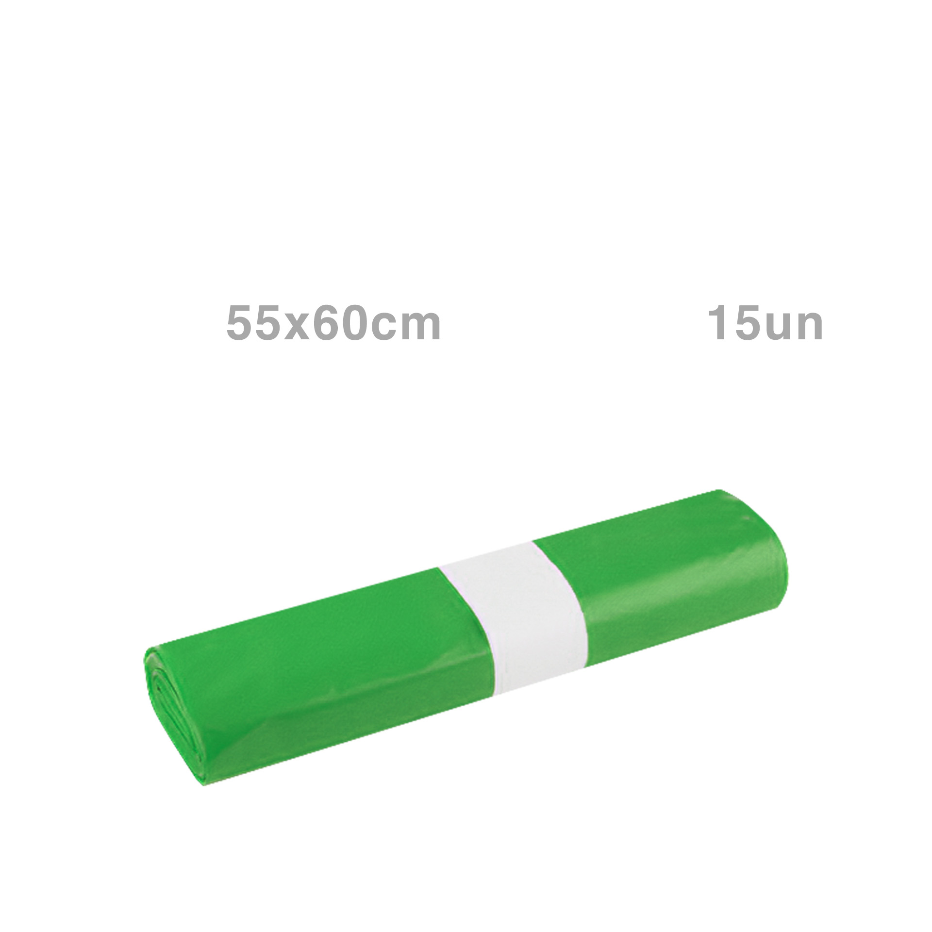 Rolo Sacos Lixo Verde 30l 55X60cm 15 Unidades