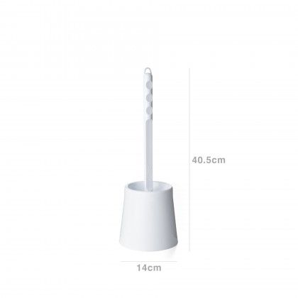 Escovilho WC Redondo Branco 14X40.5cm