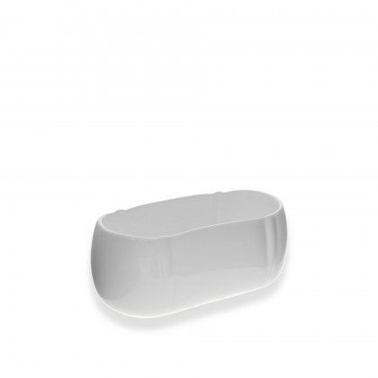 Floreira Oval Branca 20X11cm