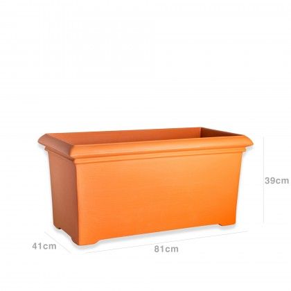 Floreira Plstica Lisa Terracota 81X41X39cm