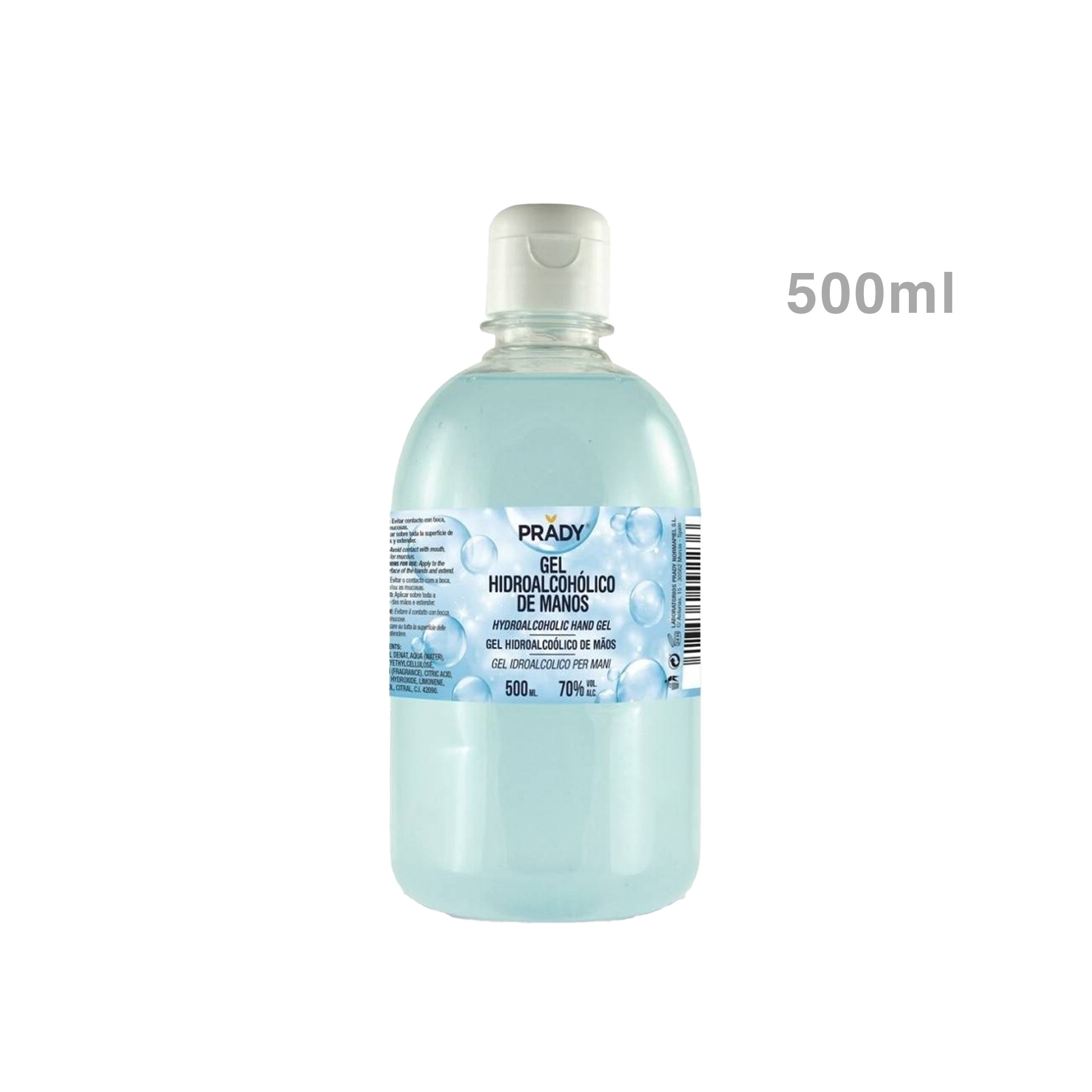 PRADY HIGIENIZANTE HIDROALCOOLICO MÃOS 500ML
