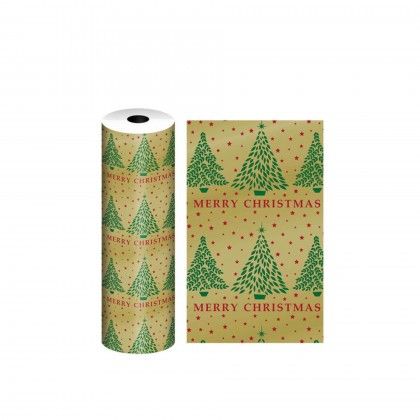 Bobine Papel Embrulho Celuloso Natal 4kg 62cm Árvores Bobine Papel Embrulho Celuloso Natal 4kg 62cm Árvores