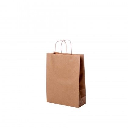 Saco Papel Kraft Verjurado Asa Retorcida 24X10X32cm