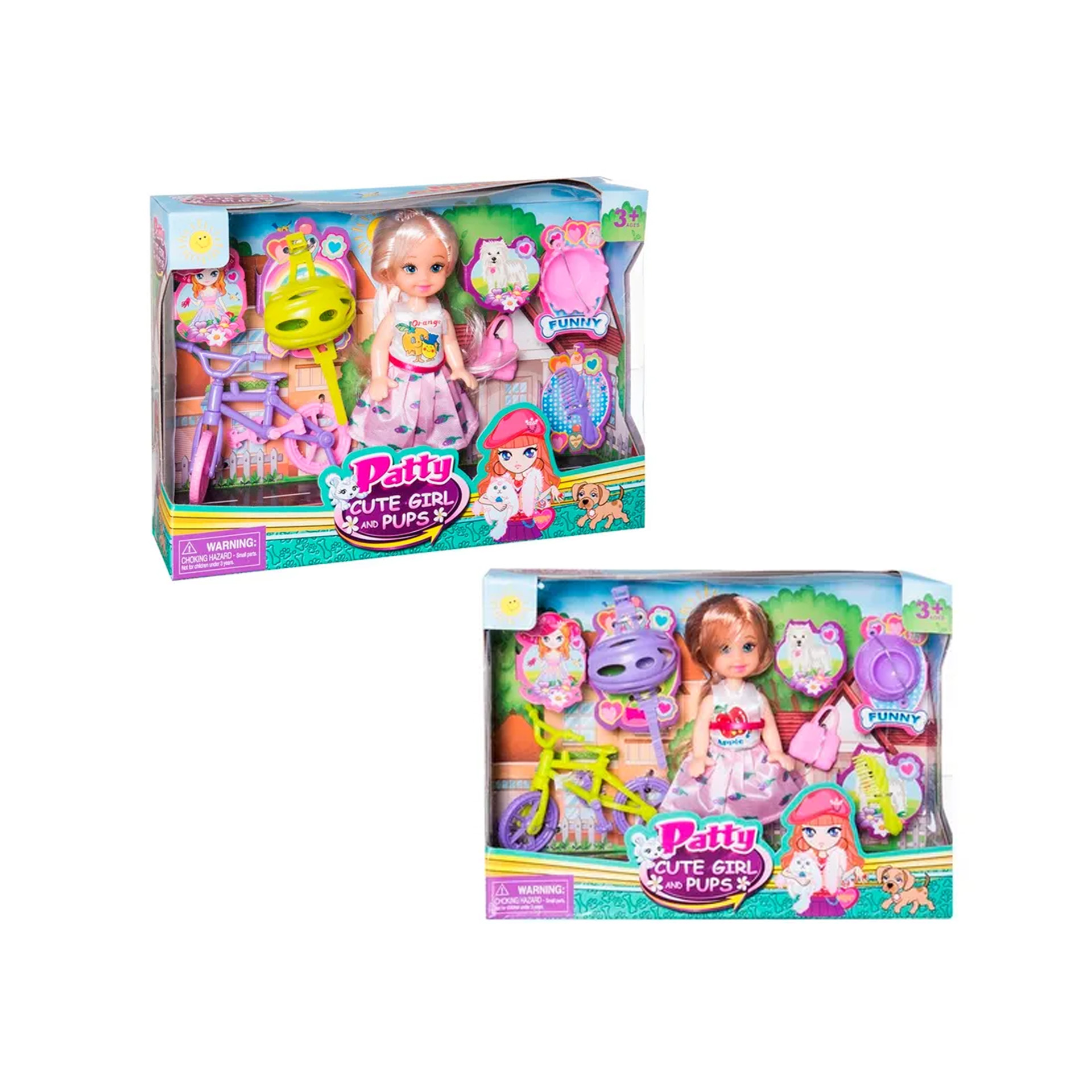 Boneca com Bicicleta 13cm