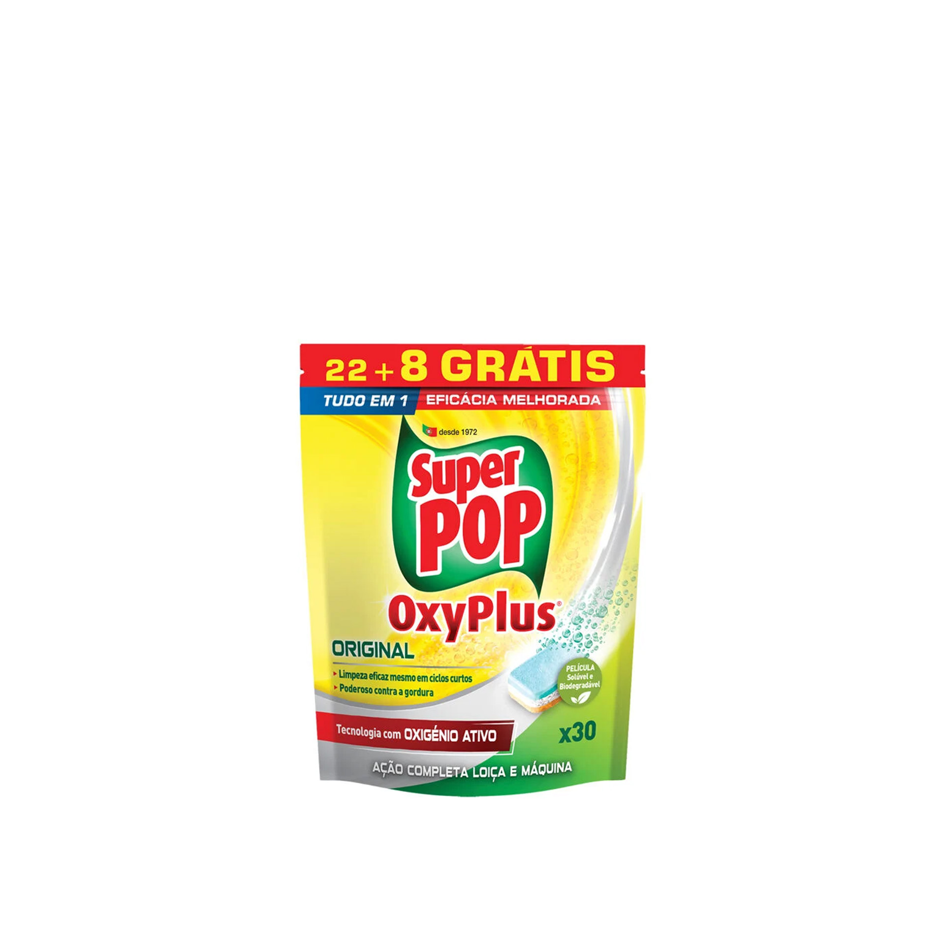 Pastilha Máquina Loiça Super Pop Oxyplus Original 30 Unidades