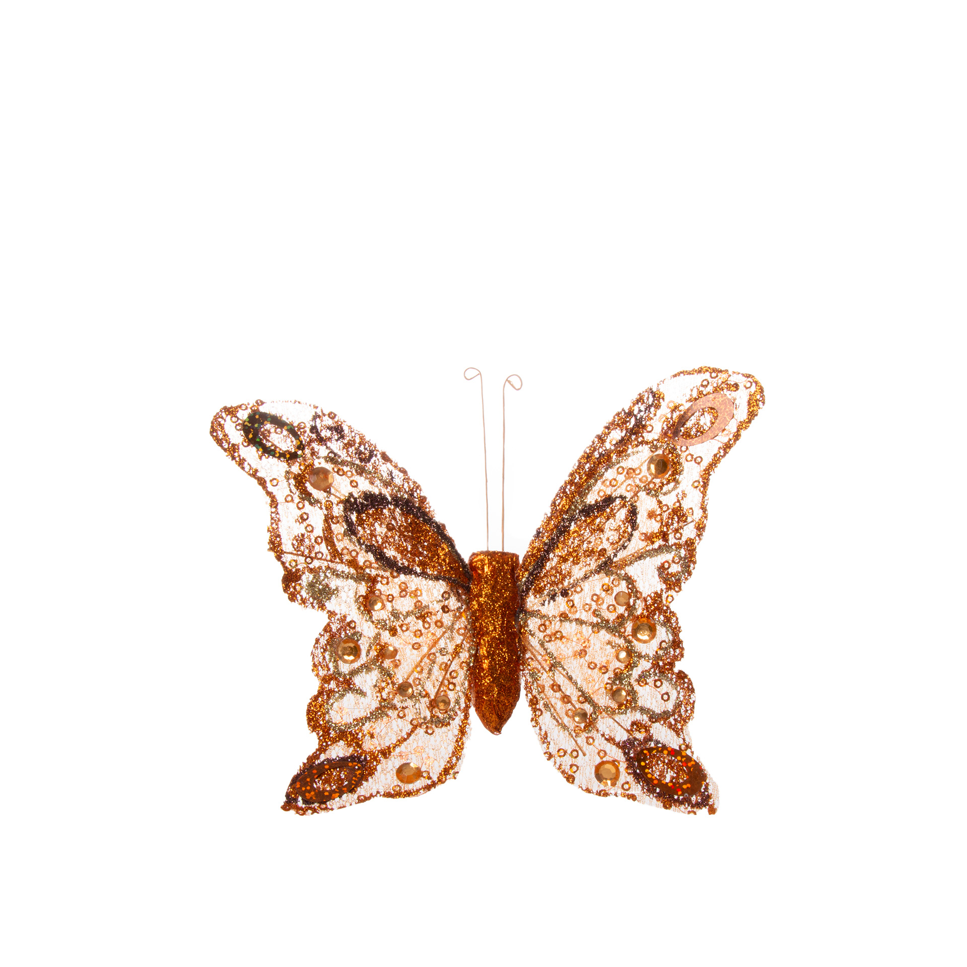Borboleta com Clip Bronze 18cm Pack 6