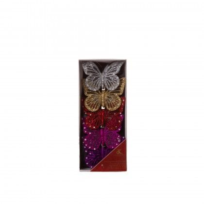 Borboleta com Clip Multicor 8cm Pack 5