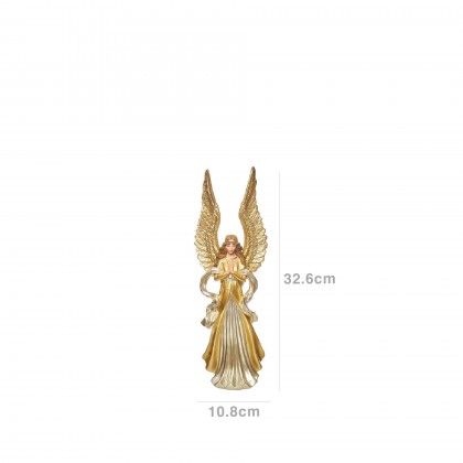 Anjo Natal com Asas Dourado 10.8X8.8X32.6cm